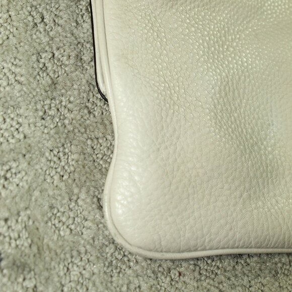 Michael Kors Cream Pebble Leather Chain Strap Flap Crossbody Purse - Picture 11 of 12